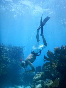 photo of Dr. DeVault snorkeling